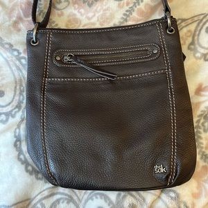 The Sak brown leather cross body bag.